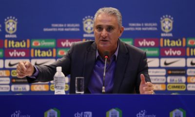 Técnico Tite em entrevista coletiva pela Seleção Brasileira