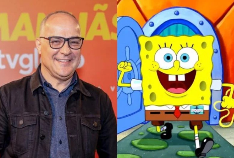 Diretor da Globo, Amauri Soares, e Bob Esponja