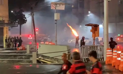 Policiais e torcedores entram em confronto no entorno do Maracanã antes de jogo do Flamengo