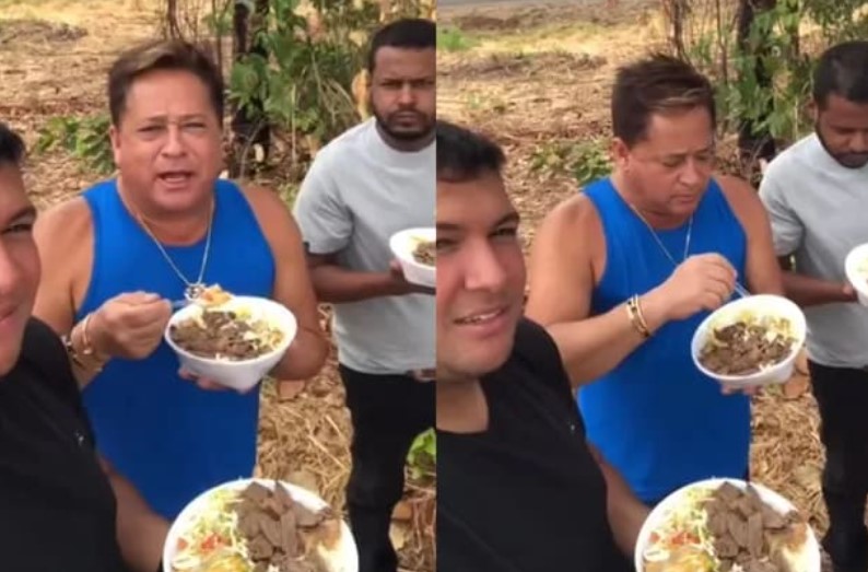 Leonardo comendo marmita