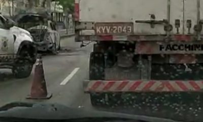 Carro pega fogo na Zona Norte