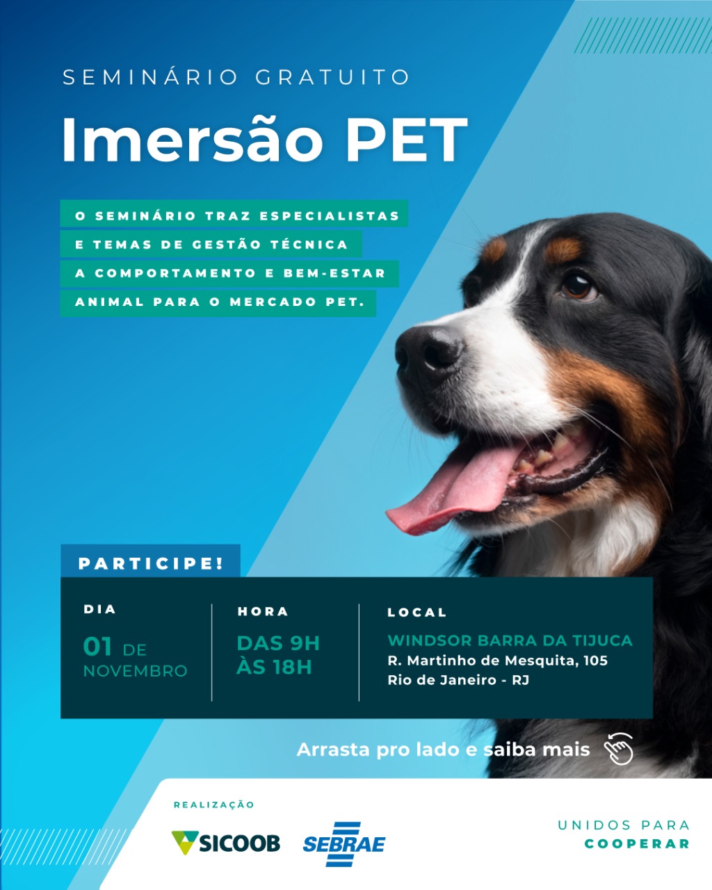 Sebrae com apoio do Sicoob realiza seminário gratuito para todo mercado pet