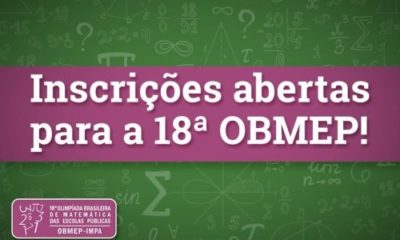 Inscrições para 18ª Olimpíada Brasileira de Matemática das Escolas Públicas estão abertas