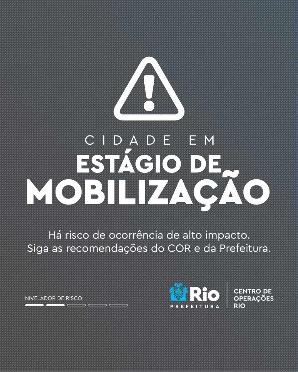 Rio entra em estágio de mobilização nesta segunda