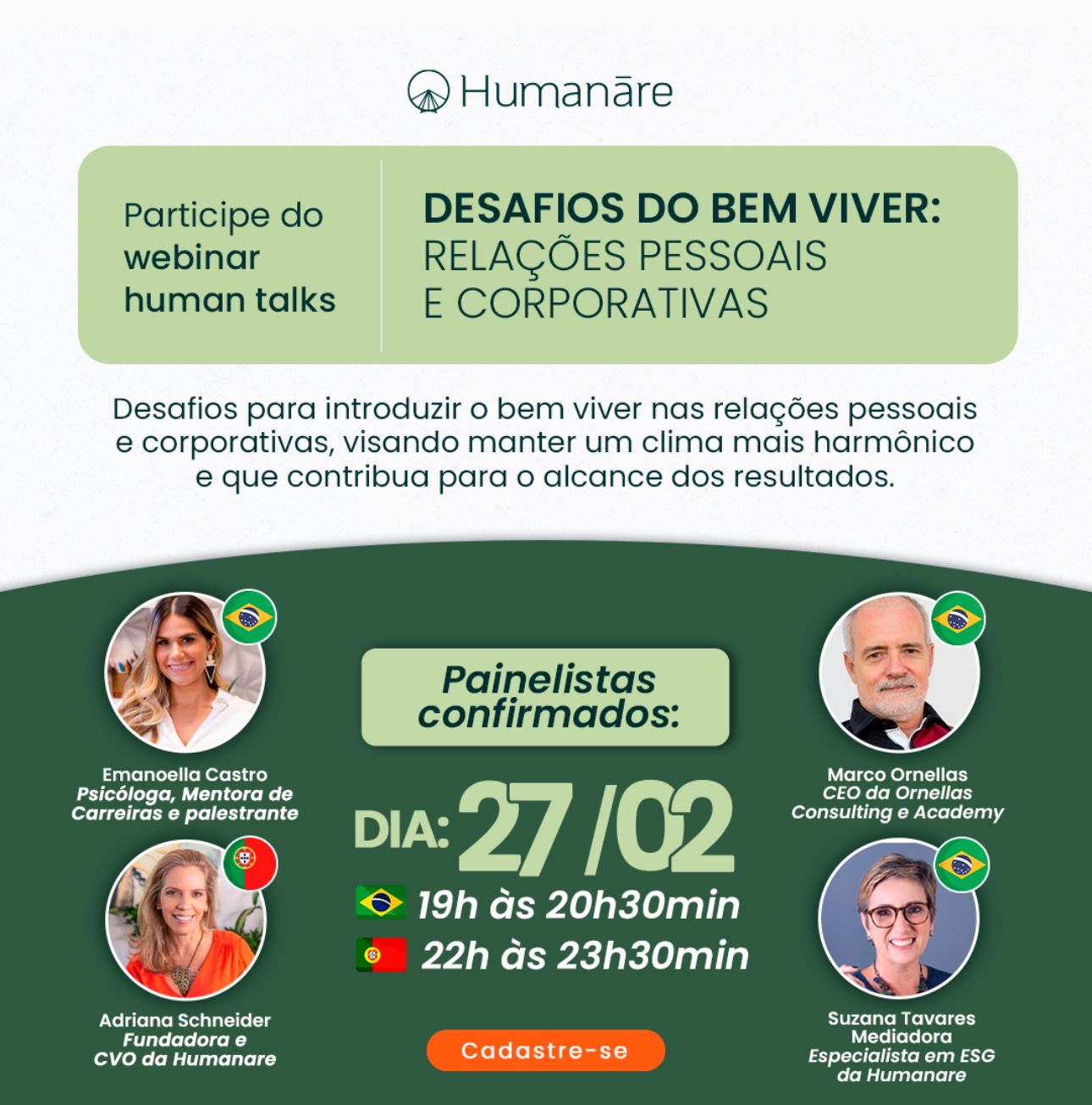 Webinar será realizado no dia 27 de fevereiro