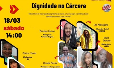 Instituto por Direito e Igualdade realiza debate 'Dignidade no cárcere', no Centro do Rio