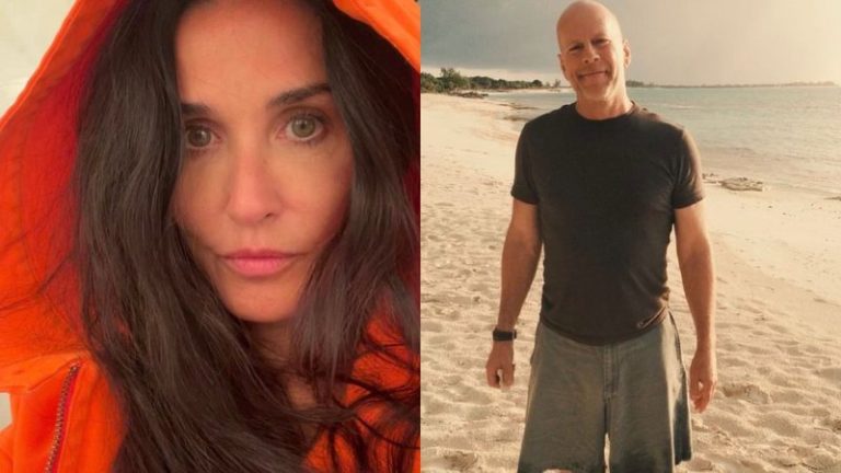 Demi Moore está morando Bruce Willis e a atual esposa após ator ser