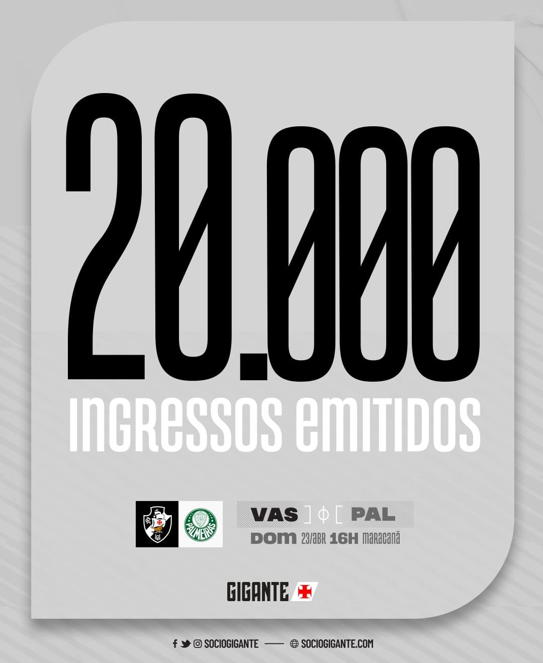 Informações sobre ingressos – Vasco x Palmeiras – Brasileirão 2023