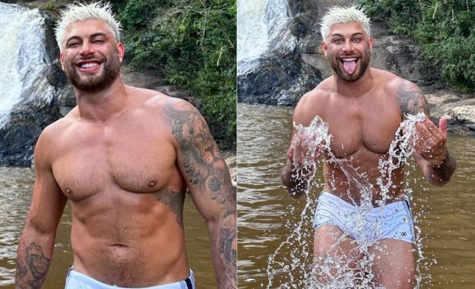 Jesus Luz fica nu em cachoeira e tira suspiros dos fãs: 'Que natureza abençoada' (Foto: Reprodução/ Instagram)