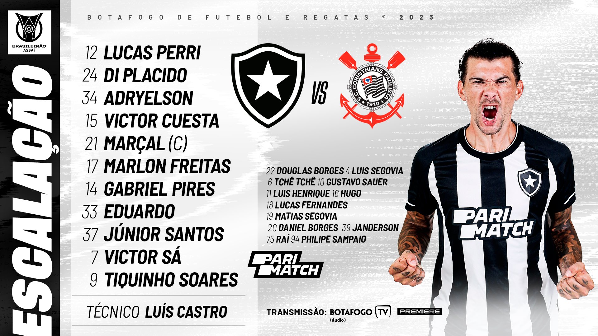 Com A Volta Dos Titulares Botafogo Está Escalado Para Enfrentar O Corinthians Pelo Brasileirão