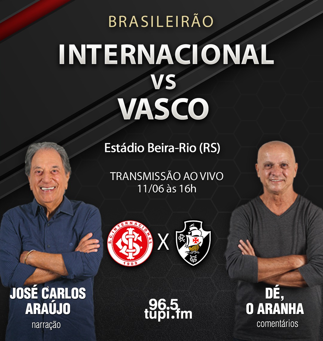INTERNACIONAL X VASCO TRANSMISSÃO AO VIVO DIRETO DO BEIRA RIO - CAMPEONATO  BRASILEIRO 2023 