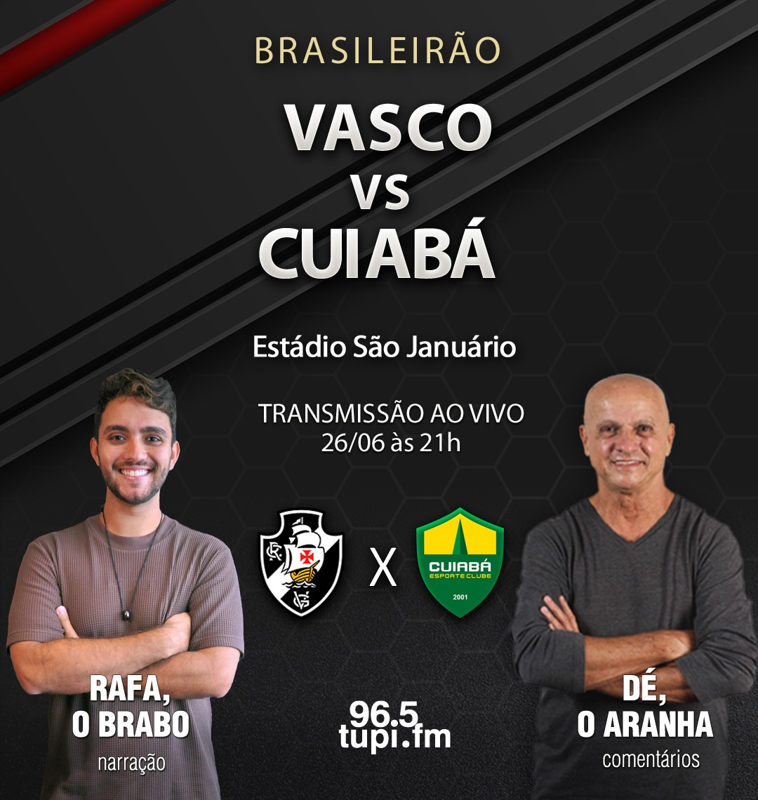 Onde assistir jogo do Vasco online do Brasileirão e horário (26/06)