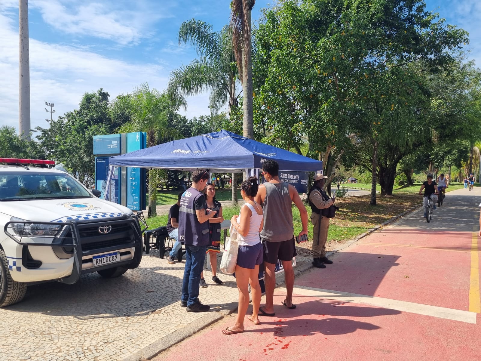Subprefeitura da Zona Sul realiza campanha de conscientização sobre uso de ciclovias durante o fim de semana no Rio (Foto: Divulgação)