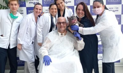 [VÍDEO] Paciente se emociona ao receber visita de seu cão de estimação em Niterói (Foto: Divulgação)