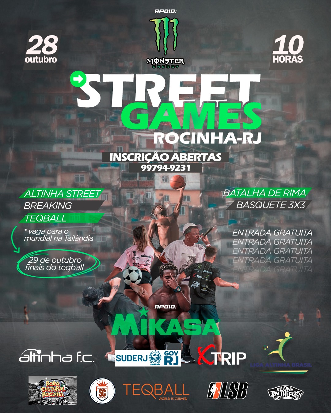 Street Games leva esporte, arte e cultura para Rocinha