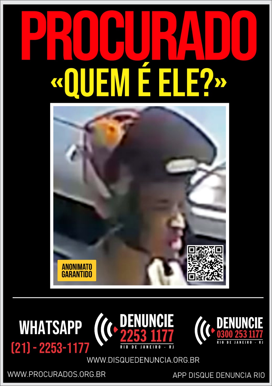 Disque Denúncia procura envolvido na tentativa de assalto que causou morte de policial civil na Barra (Foto: Divulgação)