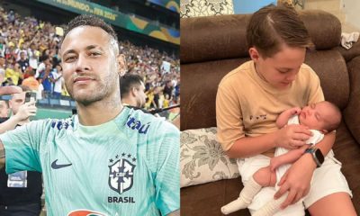 Neymar e os filhos Davi Lucca e Mavie
