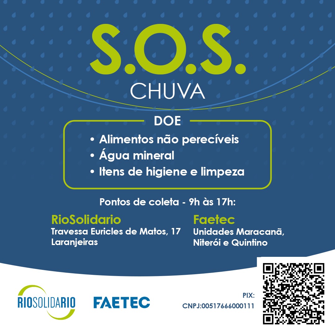 RioSolidario e Faetec mobilizam apoio para vítimas de enchentes no estado do Rio