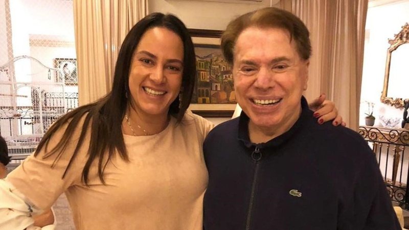 Silvio Santos ao lado de Silvia Abravanel