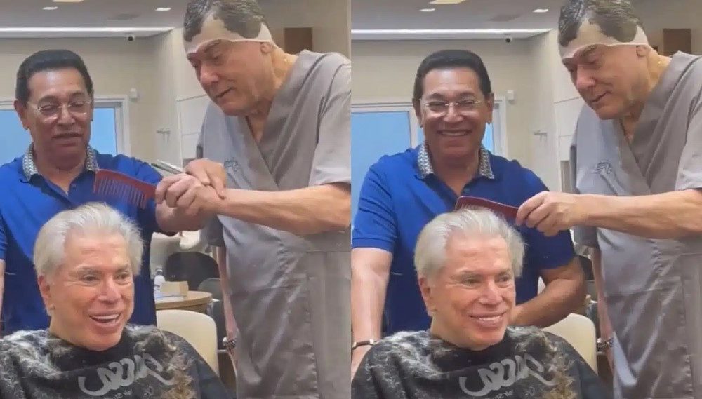 Milton Neves Encontra Com Silvio Santos E Ainda Corta O Cabelo Do