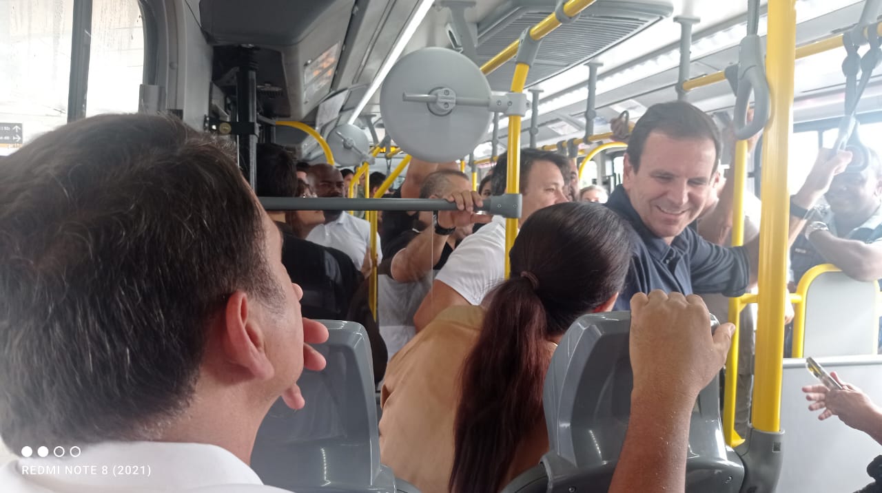 Paes inaugura corredor Transbrasil do BRT (Foto: Marcos Antônio de Jesus/ Super Rádio Tupi)