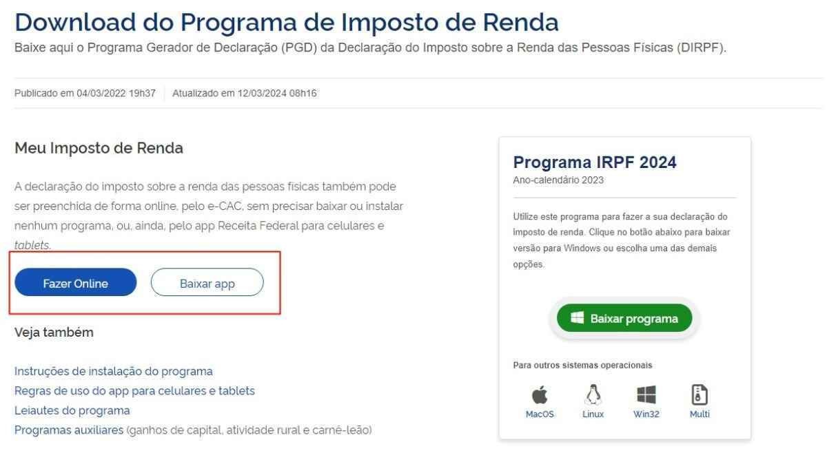 Receita libera programa do Imposto de Renda 2024; veja passo a passo