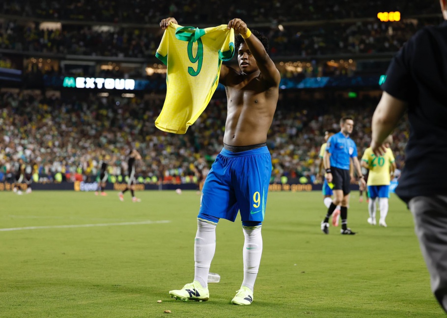 Endrick. Brasil x México (Foto: Rafael Ribeiro/CBF)