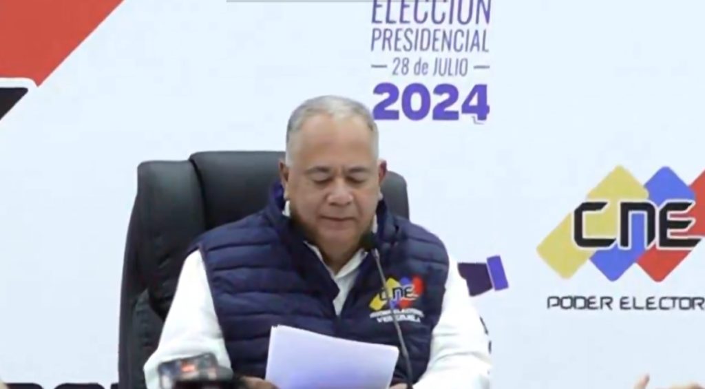 CNE divulga resultado de eleições na Venezuela