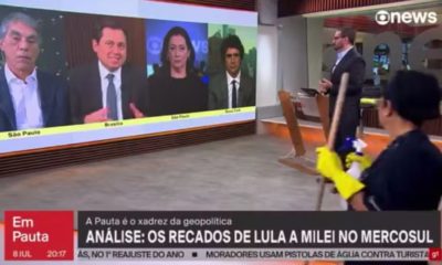 Funcoinária da limpeza invade jornal na Globonews