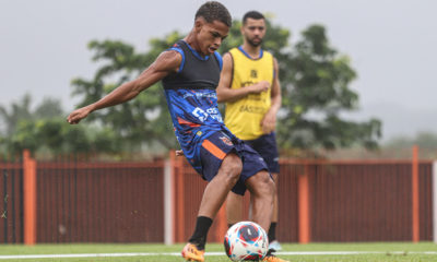 Alegria. Treino do Nova Iguaçu em 2023 (Foto: Vitor Melo/Nova iguaçu FC)