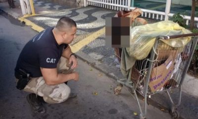 Corpo é encontrado em carrinho de supermercado em Niterói