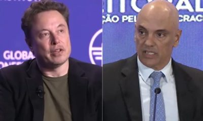 Elon Musk e Alexandre de Moraes em entrevistas