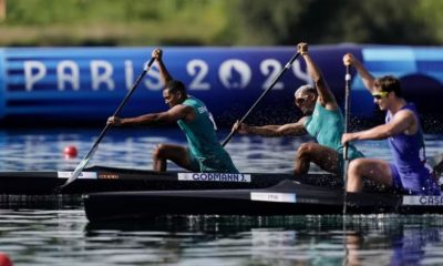 Jacky Godmann e Isaquias Queiroz na primeira eliminatória do C2 500m.