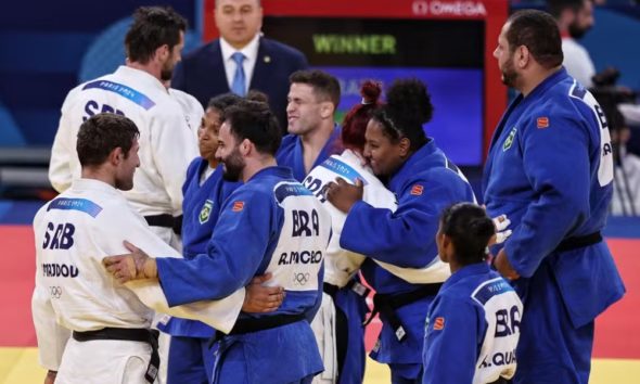 Judocas brasileiros.