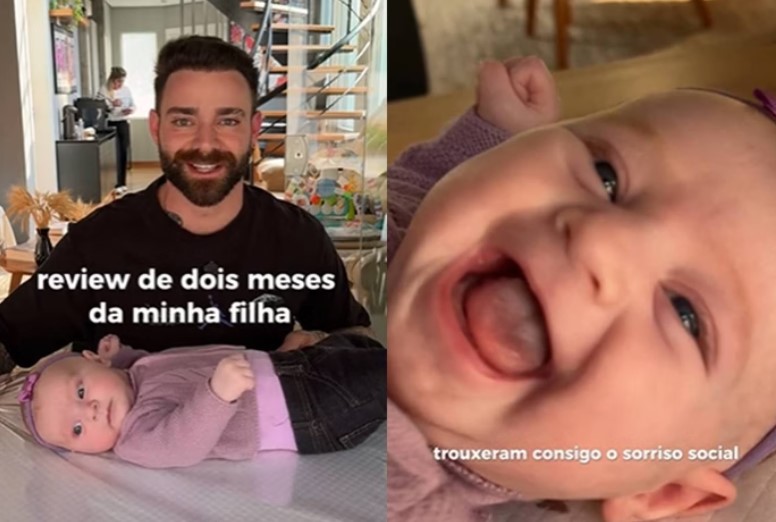 Pai viraliza com ‘review’ de 2 meses da filha após sucesso de ‘unboxing’