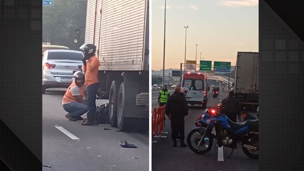 Grave acidente na Avenida Brasil deixa duas pessoas feridas