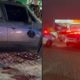 Perseguição com tiroteio termina com carro fuzilado e bandido baleado na Baixada