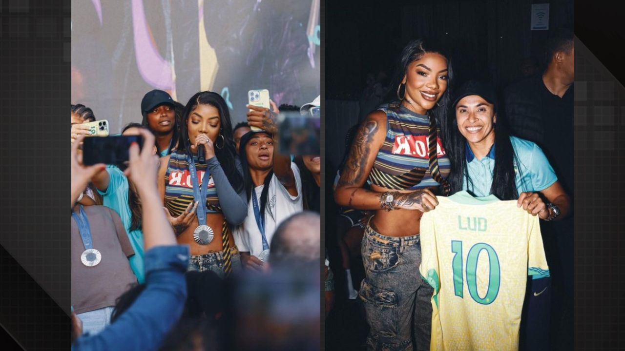 Ludmilla faz show para jogadoras da Seleção Feminina de futebol