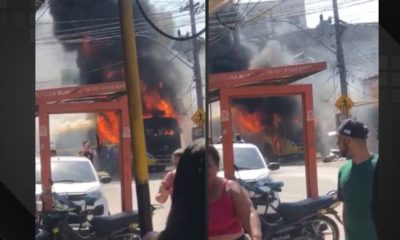 Criminosos incendeiam ônibus e bloqueiam vias em Belford Roxo