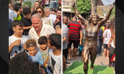 Estátua de Zico é inaugura em Quintino Boicaúva, na Zona Norte do Rio