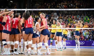 Seleção americana de vôlei feminino.