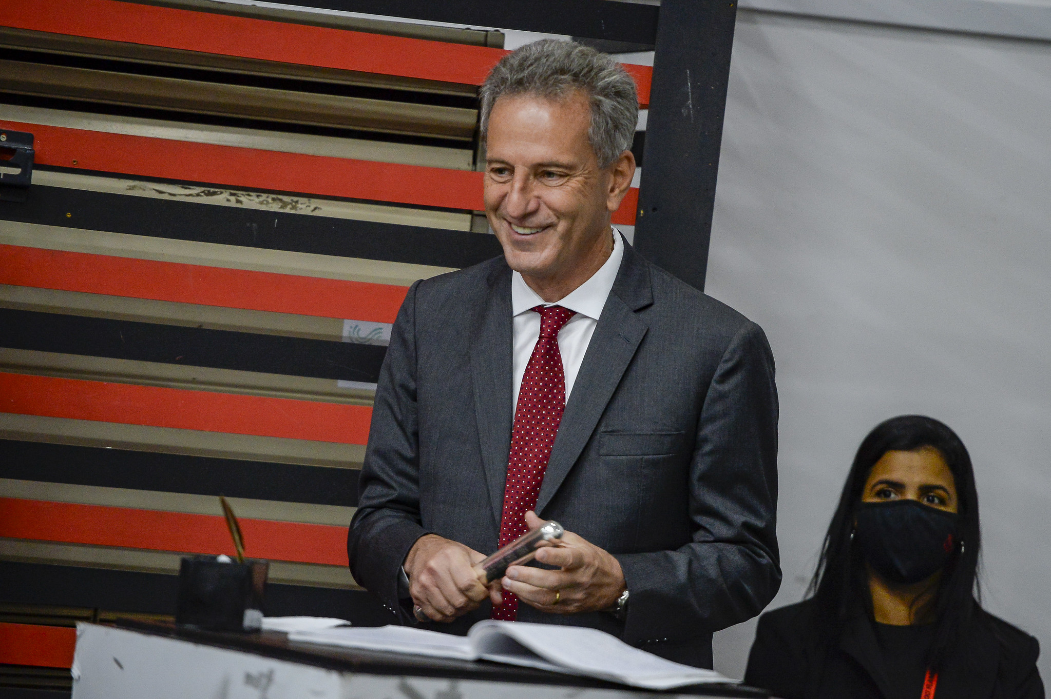 Cerimônia de posse do Presidente Rodolfo Landim no Flamengo em 16-12-2021 (Foto: Marcelo Cortes)