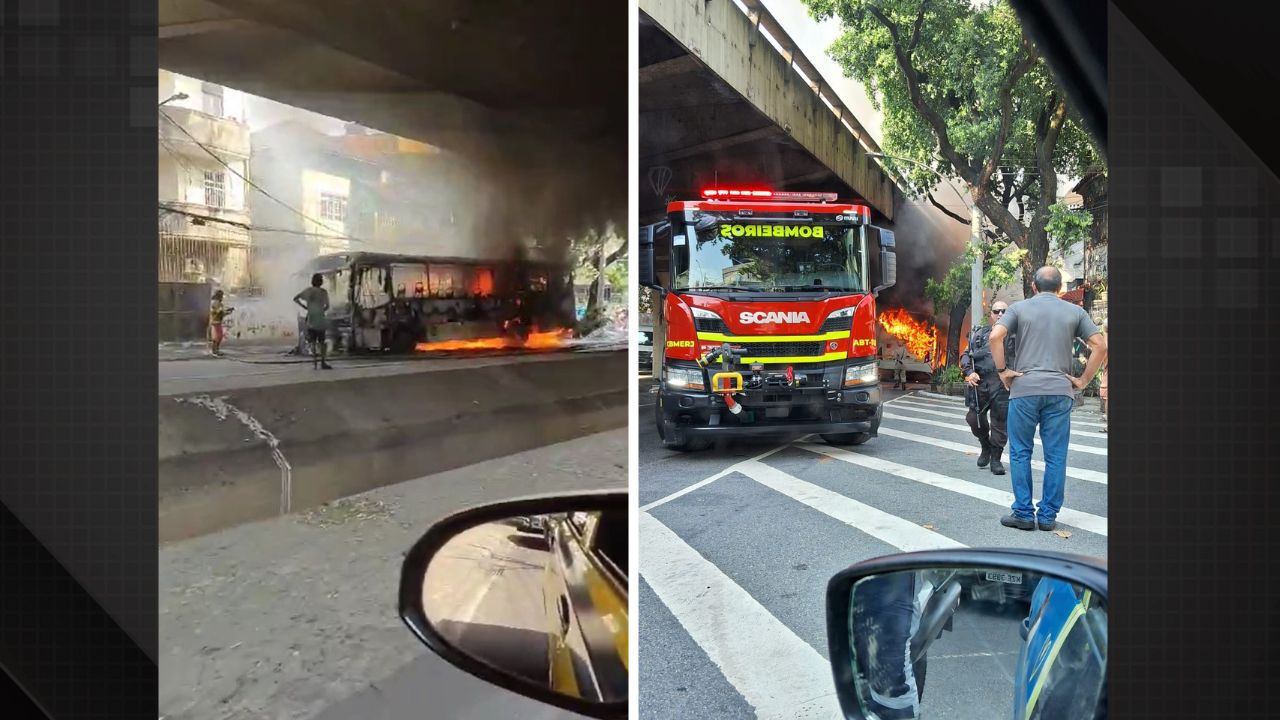 Incêndio em ônibus da Linha 634 interdita a Avenida Paulo de Frontin