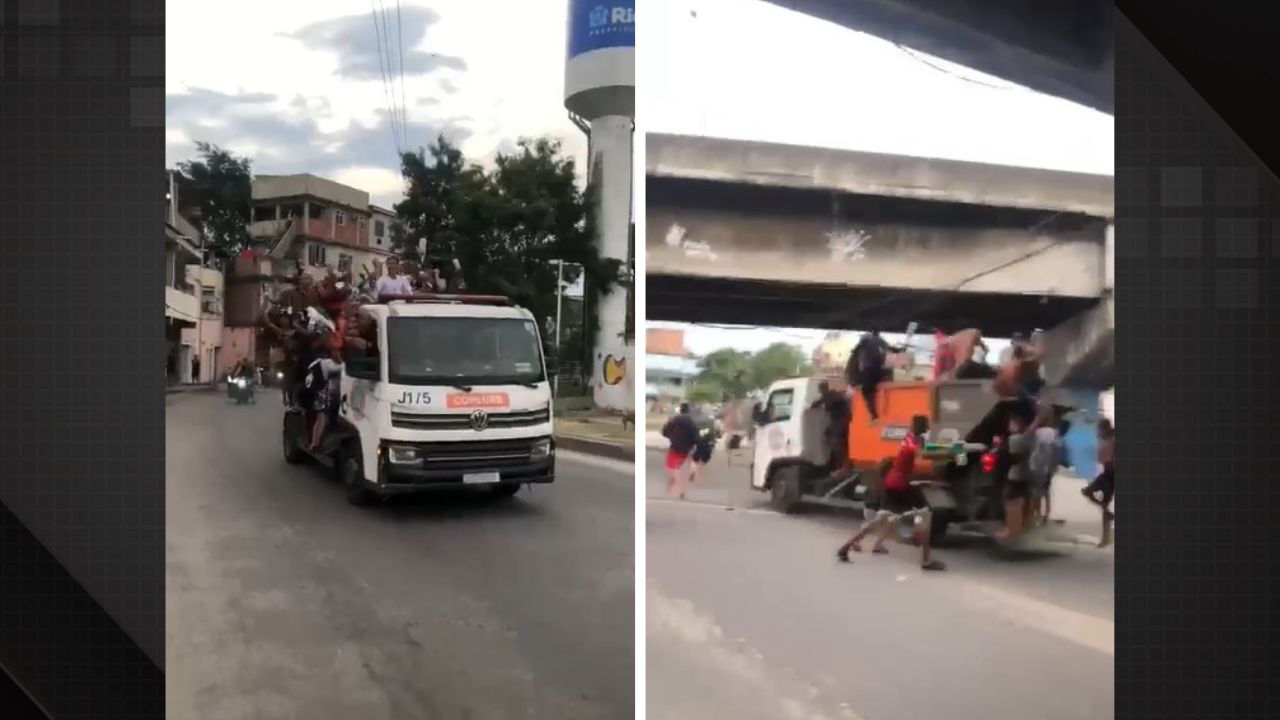 Caminhão da Comlurb é invadido no Complexo da Maré