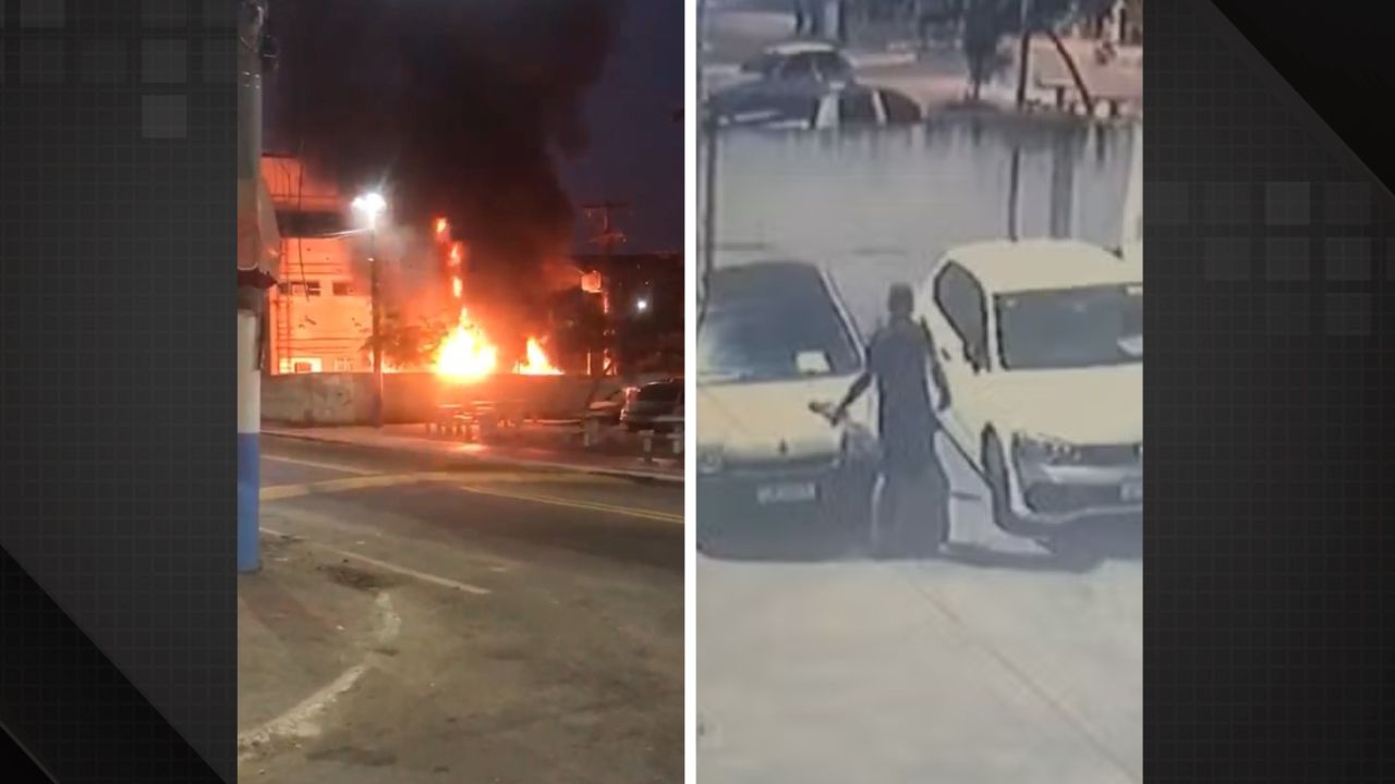 Criminosos incendeiam carros em delegacia na Baixada Fluminense