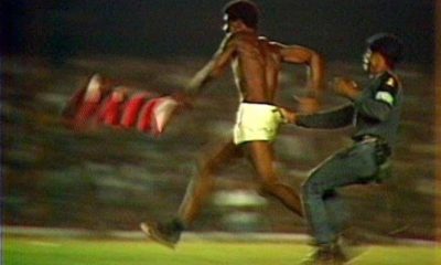 Ladrilheiro, torcedor do Flamengo, em 1981 (Foto: Reprodução/TV)