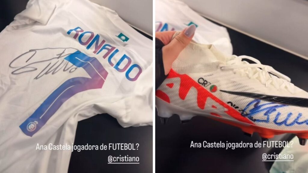 Ana Castela ganha presentes de Cristiano Ronaldo.