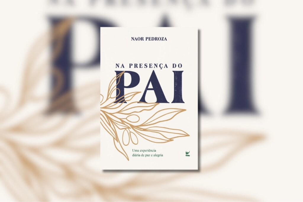 Capa do livro devocional "Na Presença do Pai" com a ilustração de um ramo 