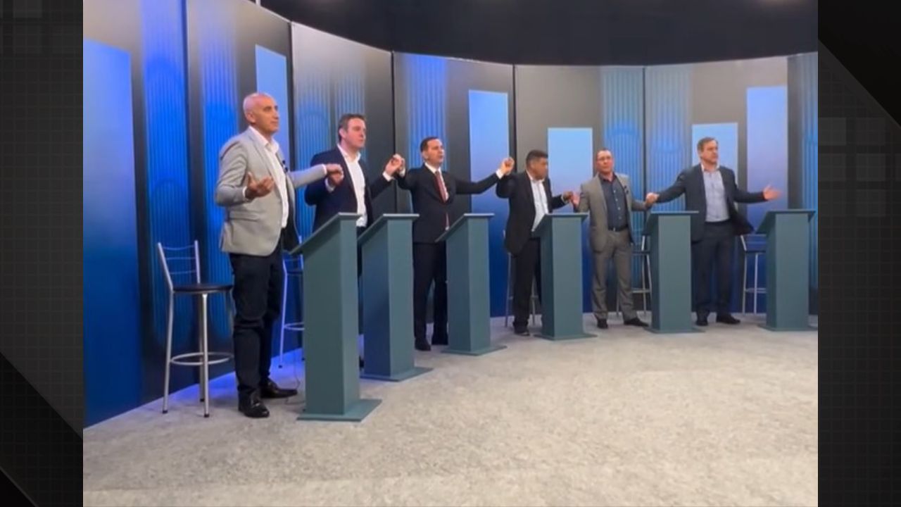 Candidatos rezam ‘Pai Nosso’ ao vivo durante debate eleitoral