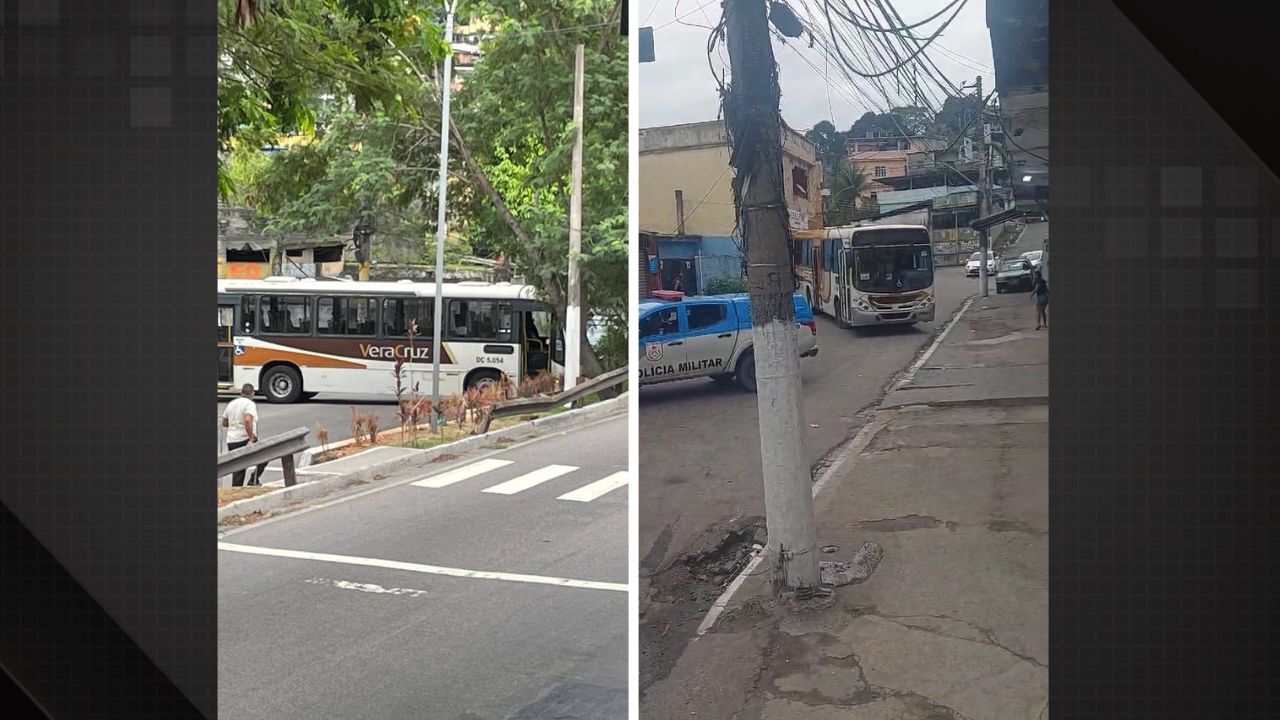 Ônibus são utilizados por criminosos para impedir operação da PM